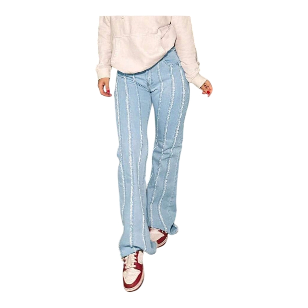 Shein Personality Light Color Straight Leg Jeans Size L